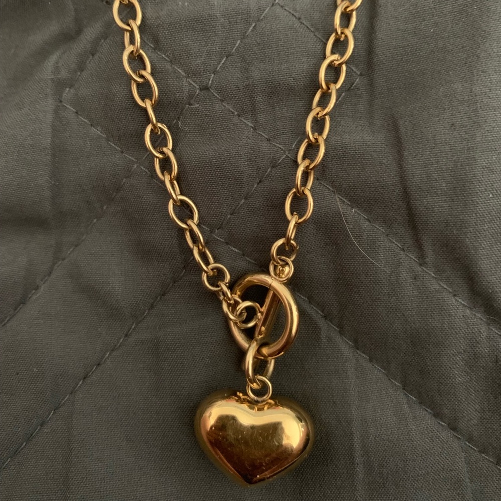 Gold-Plated Heart Necklace 18” Chain
